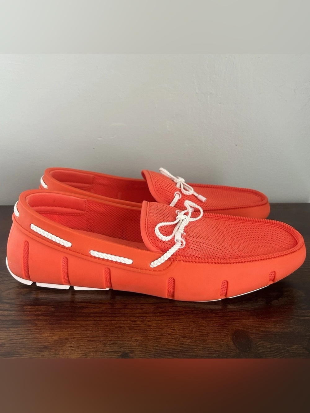 Swims Mens Braided Lace Loafers Shoes Orange Size 9